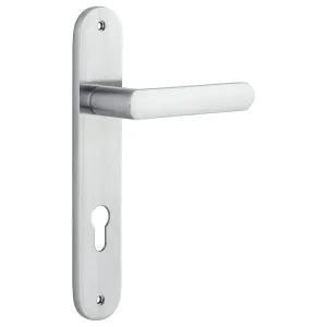 Osaka Lever Oval Backplate Brushed Chrome by Iver, a Door Hardware for sale on Style Sourcebook