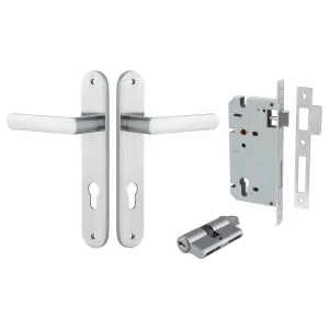Osaka Lever Oval Backplate Entrance Kit w High Security Lock Brushed Chrome by Iver, a Door Hardware for sale on Style Sourcebook