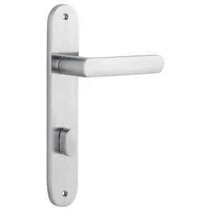 Osaka Lever Oval Backplate Brushed Chrome by Iver, a Door Hardware for sale on Style Sourcebook