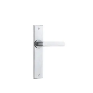 Osaka Lever Brushed Chrome Chamfered Backplate by Iver, a Door Hardware for sale on Style Sourcebook