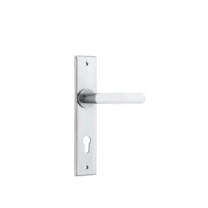 Osaka Lever Brushed Chrome Chamfered Backplate by Iver, a Door Hardware for sale on Style Sourcebook