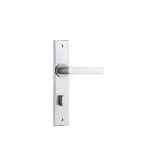 Osaka Lever Brushed Chrome Chamfered Backplate by Iver, a Door Hardware for sale on Style Sourcebook