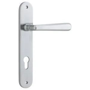 Copenhagen Lever Oval Backplate Brushed Chrome by Iver, a Door Hardware for sale on Style Sourcebook