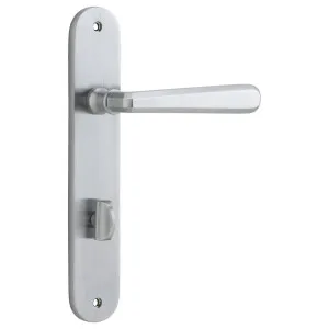 Copenhagen Lever Oval Backplate Brushed Chrome by Iver, a Door Hardware for sale on Style Sourcebook