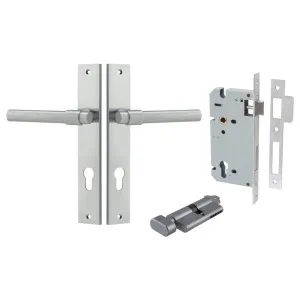 Helsinki Lever Rectangular Backplate Entrance Kit w High Security Lock Brushed Chrome by Iver, a Door Hardware for sale on Style Sourcebook