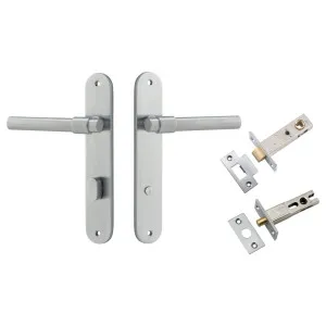 Helsinki Lever Oval Backplate Privacy Kit w Privacy Turn Brushed Chrome by Iver, a Door Hardware for sale on Style Sourcebook