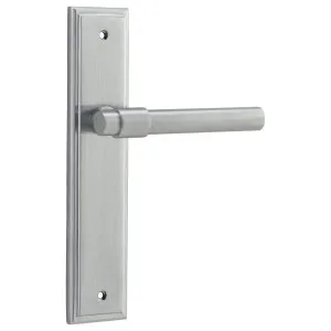 Helsinki Lever Stepped Backplate Brushed Chrome by Iver, a Door Hardware for sale on Style Sourcebook