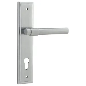Helsinki Lever Stepped Backplate Brushed Chrome by Iver, a Door Hardware for sale on Style Sourcebook