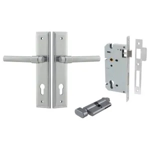 Helsinki Lever Stepped Backplate Entrance Kit w High Security Lock Brushed Chrome by Iver, a Door Hardware for sale on Style Sourcebook