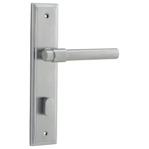 Helsinki Lever Stepped Backplate Brushed Chrome by Iver, a Door Hardware for sale on Style Sourcebook