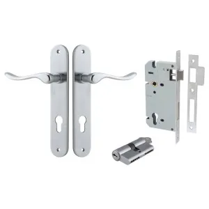 Stirling Lever Oval Backplate Entrance Kit w High Security Lock Brushed Chrome by Iver, a Door Hardware for sale on Style Sourcebook