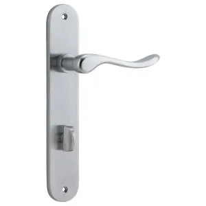 Stirling Lever Oval Backplate Brushed Chrome by Iver, a Door Hardware for sale on Style Sourcebook