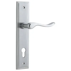 Stirling Lever Stepped Backplate Brushed Chrome by Iver, a Door Hardware for sale on Style Sourcebook