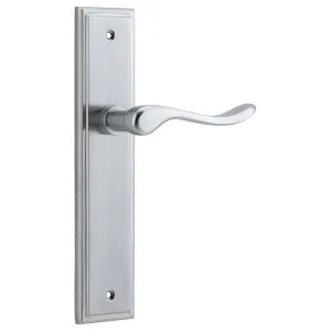 Stirling Lever Stepped Backplate Brushed Chrome by Iver, a Door Hardware for sale on Style Sourcebook