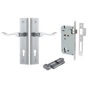 Stirling Lever Stepped Backplate Entrance Kit w High Security Lock Brushed Chrome by Iver, a Door Hardware for sale on Style Sourcebook