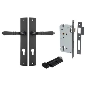 Sarlat Lever Rectangular Backplate Entrance Kit w High Security Lock Matt Black by Iver, a Door Hardware for sale on Style Sourcebook