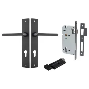 Baltimore Lever Rectangular Backplate Entrance Kit w High Security Lock Matt Black by Iver, a Door Hardware for sale on Style Sourcebook