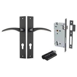Oxford Lever Rectangular Backplate Entrance Kit w High Security Lock Matt Black by Iver, a Door Hardware for sale on Style Sourcebook