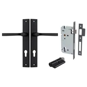 Annecy Lever Rectangular Backplate Entrance Kit w High Security Lock Matt Black by Iver, a Door Hardware for sale on Style Sourcebook