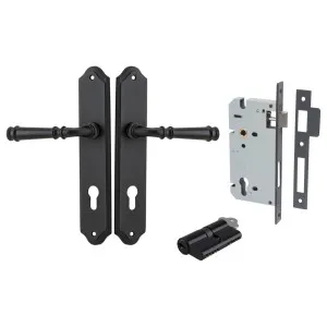 Verona Lever Shouldered Backplate Entrance Kit w High Security Lock Matt Black by Iver, a Door Hardware for sale on Style Sourcebook
