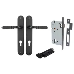 Sarlat Lever Oval Backplate Entrance Kit w High Security Lock Matt Black by Iver, a Door Hardware for sale on Style Sourcebook