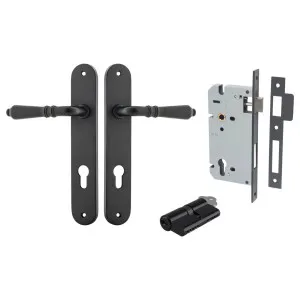 Sarlat Lever Oval Backplate Entrance Kit w High Security Lock Matt Black by Iver, a Door Hardware for sale on Style Sourcebook