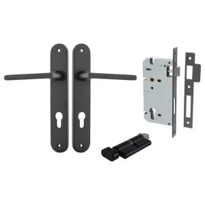 Baltimore Lever Oval Backplate Entrance Kit w High Security Lock Matt Black by Iver, a Door Hardware for sale on Style Sourcebook