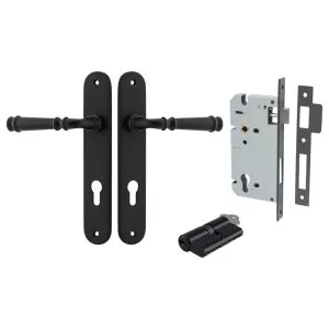 Verona Lever Oval Backplate Entrance Kit w High Security Lock Matt Black by Iver, a Door Hardware for sale on Style Sourcebook