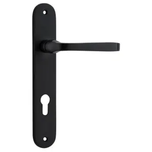 Annecy Lever Oval Backplate Matt Black by Iver, a Door Hardware for sale on Style Sourcebook