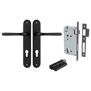 Annecy Lever Oval Backplate Entrance Kit w High Security Lock Matt Black by Iver, a Door Hardware for sale on Style Sourcebook