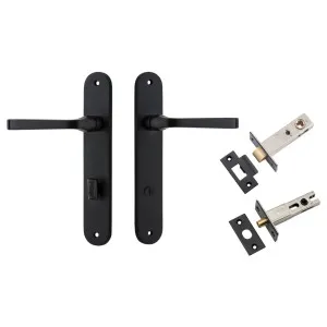 Annecy Lever Oval Backplate Privacy Kit w Privacy Turn Matt Black by Iver, a Door Hardware for sale on Style Sourcebook