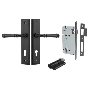Verona Lever Stepped Backplate Entrance Kit w High Security Lock Matt Black by Iver, a Door Hardware for sale on Style Sourcebook