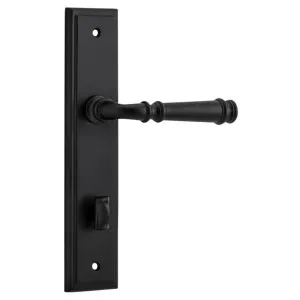 Verona Lever Stepped Backplate Matt Black by Iver, a Door Hardware for sale on Style Sourcebook
