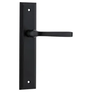 Annecy Lever Stepped Backplate Matt Black by Iver, a Door Hardware for sale on Style Sourcebook