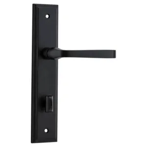 Annecy Lever Stepped Backplate Matt Black by Iver, a Door Hardware for sale on Style Sourcebook