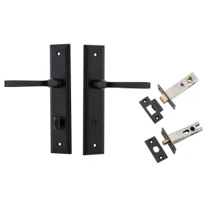 Annecy Lever Stepped Backplate Privacy Kit w Privacy Turn Matt Black by Iver, a Door Hardware for sale on Style Sourcebook
