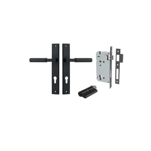 Berlin Lever Rectangular Backplate Entrance Kit w High Security Lock Matt Black by Iver, a Door Hardware for sale on Style Sourcebook