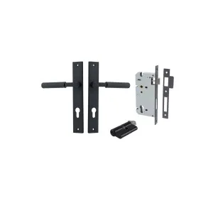 Brunswick Lever Rectangular Backplate Entrance Kit w High Security Lock Matt Black by Iver, a Door Hardware for sale on Style Sourcebook