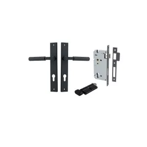 Brunswick Lever Rectangular Backplate Entrance Kit w High Security Lock Matt Black by Iver, a Door Hardware for sale on Style Sourcebook