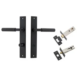 Brunswick Lever Rectangular Backplate Privacy Kit Matt Black by Iver, a Door Hardware for sale on Style Sourcebook