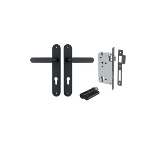 Bronte Lever Oval Backplate Entrance Kit w High Security Lock Matt Black by Iver, a Door Hardware for sale on Style Sourcebook