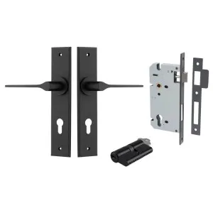 Como Lever Chamfered Backplate Entrance Kit w High Security Lock Matt Black by Iver, a Door Hardware for sale on Style Sourcebook