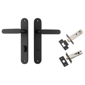Bronte Lever Oval Backplate Privacy Kit w Privacy Turn Matt Black by Iver, a Door Hardware for sale on Style Sourcebook