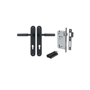Berlin Lever Oval Backplate Entrance Kit w High Security Lock Matt Black by Iver, a Door Hardware for sale on Style Sourcebook