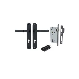 Brunswick Lever Oval Backplate Entrance Kit w High Security Lock Matt Black by Iver, a Door Hardware for sale on Style Sourcebook
