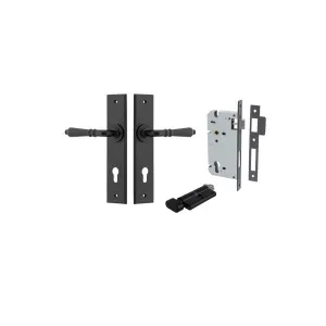 Sarlat Lever Chamfered Backplate Entrance Kit w High Security Lock Matt Black by Iver, a Door Hardware for sale on Style Sourcebook