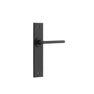 Baltimore Lever Matt Black Chamfered Backplate by Iver, a Door Hardware for sale on Style Sourcebook