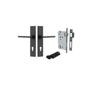 Baltimore Lever Chamfered Backplate Entrance Kit w High Security Lock Matt Black by Iver, a Door Hardware for sale on Style Sourcebook
