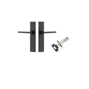 Baltimore Lever Chamfered Backplate Passage Kit Matt Black by Iver, a Door Hardware for sale on Style Sourcebook