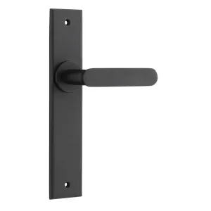 Bronte Lever Matt Black Chamfered Backplate by Iver, a Door Hardware for sale on Style Sourcebook